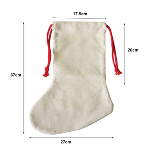 <span class=keywords><strong>Chaussette</strong></span> de Noël personnalisée Topjlh à motif par sublimation, décoration suspendue en lin durable surdimensionnée pour cadeau de fête, impression DIY, décoration de fête - Product Image 3