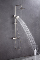 Matériel en laiton nickel brosse salle de bain ensemble de douche thermostatique robinet système de douche équipement