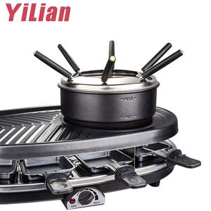 3-en-1 Barbecue électrique d'intérieur Grill Hot Pot Commercial Korean Barbecue Raclette <span class=keywords><strong>Fondue</strong></span> Grill Sans fumée PTFE Détachable pour - Product Image 4