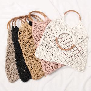 Borsa a mano per lo Shopping in rete da pesca da spiaggia intrecciata a mano di moda borsa a mano Boho per le donne - Product Image 2