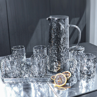 Ensemble de carafes à eau en verre de style européen EPR France, design moderne et créatif, pour salle à manger, maison, avec tasses
