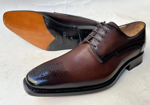 Chaussures en cuir véritable de luxe pour hommes, chaussures <span class=keywords><strong>derby</strong></span> pour hommes faites à la main, chaussures formelles italiennes Goodyear pour mariage et soirée - Product Image 5