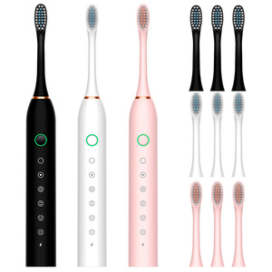 Spazzolini Elettrici Ricaricabili X3 per Adulti, Set da 4 con Setole Morbide, 6 Modalità, <span class=keywords><strong>Spazzolino</strong></span> Sonico Intelligente Personalizzabile - Product Image 1