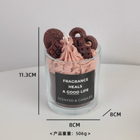 Bougies parfumées au chocolat à la cire de soja faites à la main de luxe avec mèche 100% coton et aromathérapie en pot de verre