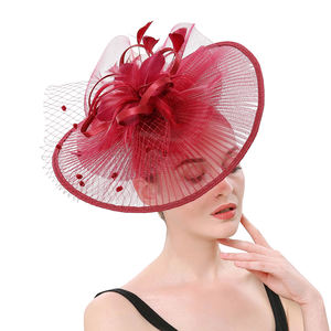 Элегантный преувеличенный Топ-шляпа с разноцветными модными цветами, модное перо, Сетчатое украшение для женской вечеринки, оптовая продажа - Product Image 1