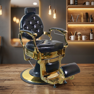 Fauteuil de Barbier Vintage Européen Rotatif, Chaise de Coiffure Professionnelle pour Salon, Chaise de Rasage pour Hommes - Product Image 4