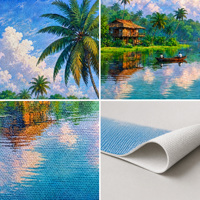 Impression sur toile polyester 300 g/m² 60x90 cm, impression numérique HD, paysage tropical de rivière, art mural pour la décoration de la maison et des hôtels
