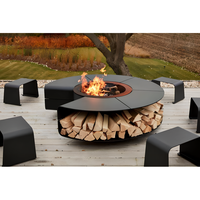 Table ronde de qualité pour repas et grillades avec fonctionnalité de barbecue