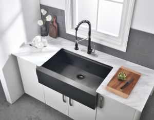 <span class=keywords><strong>Lavello</strong></span> da <span class=keywords><strong>Cucina</strong></span> in Acciaio Inox 2024 Nero, Vasca Singola Moderna Semi Incassata Quadrata Yf-3322zw, 5 Anni di Garanzia, Finitura Spazzolata CN;GUA - Product Image 5