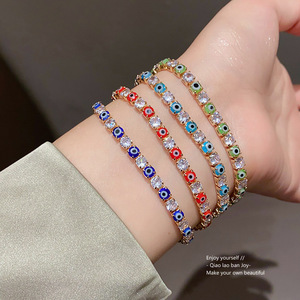 Nuovo arrivo Turkish Blue Eye bracciale CZ demone Eye amuleto braccialetto all'ingrosso donna gioielli - Product Image 1
