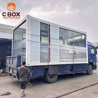 Cbox Maisons préfabriquées mobiles de luxe durables pour hôtels, capsules, villas, véranda en verre transparent, bar, conteneur en acier à plat, maison préfabriquée
