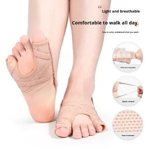Correcteur d'<span class=keywords><strong>hallux</strong></span> <span class=keywords><strong>valgus</strong></span> et séparateur d'orteils en maille orthopédique réglable, antidérapant et respirant pour femmes - Product Image 3