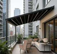 Fournisseurs d'auvents, auvent rétractable, pare-soleil extérieur, auvent manuel pliable, cassette complète, auvent en alliage d'aluminium pour patio, sur mesure