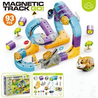 Juego de Pistas de Carreras 3D Flexibles con Rieles de Levitación Magnética, Tren Eléctrico de Ensamblaje para Niños con Bloques de Construcción STEM Maglev