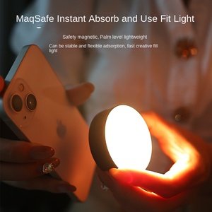 Luz de Relleno para Teléfono Móvil, <span class=keywords><strong>Portátil</strong></span>, para Transmisiones en Vivo, Fotografía, Magnética, Belleza, Suave, de Bolsillo, Temperatura de Color Ajustable, con <span class=keywords><strong>Batería</strong></span> - Product Image 3