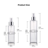 Botella de Spray de Plástico PET Esmerilado de 100 ml y 200 ml, con Cuello Plateado Brillante, Hombro Plano, Recargable, para Cosméticos