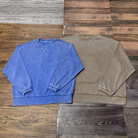 Maßgefertigter Vintage Rundhals-Weihnachtspullover Luxuriöser Einfarbiger Übergroßer Drop-Shoulder Baumwoll-Gerippter Cord-Hoodie Sweatshirt