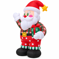 Père Noël gonflable de 6 pieds avec éclairage LED pour décoration de Noël en extérieur ou en intérieur, jardin, cour, décoration de Noël gonflable