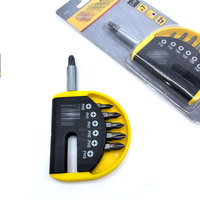 Jeu de 7 embouts de tournevis CR-V 1/4" magnétiques à dégagement rapide, support de fixation portable, kit d'outils de réparation domestique, compatible OEM