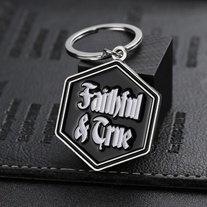 Porte-clés personnalisé avec logo, en alliage de zinc, or et argent, émail 3D, lettres et mots magiques pour entreprise - Product Image 3