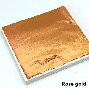 Foglia d'Oro Rosa di Taiwan 9x9cm, Fogli di Lamina d'Oro per Decorazione Mobili, Sculture, Soffitti e <span class=keywords><strong>Doratura</strong></span> <span class=keywords><strong>Metalli</strong></span> - Product Image 2