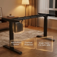 Table de bureau et de gaming AOR à double section inversée à moteur unique, avec longueur extensible, pour montage DIY, vente en gros usine
