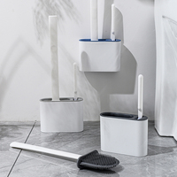 HomeWare Plus+ Brosse de toilette manuelle écologique deux-en-un en PP+TPR, best-seller, avec boîte de couleur