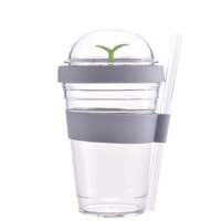 Bouteille d'eau Tritan écologique réutilisable avec ventouse et paille, personnalisable pour usage domestique, compatible lave-vaisselle
