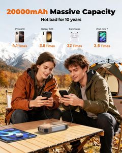 Banque d'alimentation <span class=keywords><strong>solaire</strong></span> étanche BLAVOR avec manivelle, 4 câbles, 20000mAh, charge rapide 20W, sans fil, USB-C, lampe torche <span class=keywords><strong>portable</strong></span>, iPhone, iPad - Product Image 3