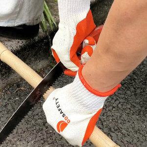 Guantes de goma, Super Safety Luvas Malha <span class=keywords><strong>Latex</strong></span> Vulcanizado Laranja Rubber, Guantes, Guantes recubiertos de goma de látex naranja CE 3232 - Product Image 5