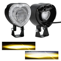 Nouveau style projecteur LED externe pour moto et voiture, en forme de cœur, irisé, blanc-jaune clignotant, RGB, haute luminosité