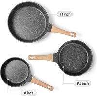 Jeu de poêles à frire antiadhésives en granit, ustensiles de cuisine avec 100% sans PFOA, poêle à omelettes, compatibles avec Induction
