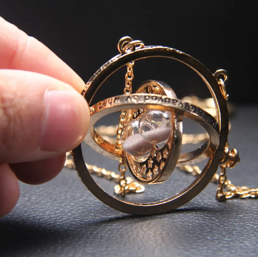 Ожерелье с песочными часами Поттера Гарри для женщин и мужчин, позолоченные ювелирные изделия для косплея из фильма