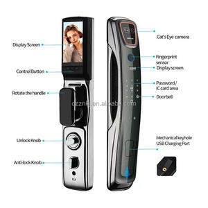 Kunci Pintu Pintar Usmart Go 3D Biometrik dengan Kamera Wajah, Interkom <span class=keywords><strong>Video</strong></span> P10, Buka Kunci via Aplikasi, Sidik Jari untuk Pintu Kayu/Aluminium - Product Image 4