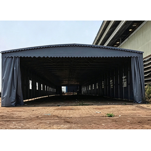  Industrial Storage Push Pull Shelter - Heavy Duty Foldable Movable <b>Canopy</b> Warehouse <b>Tent</b> with Galvanized Frame - Product Image 1