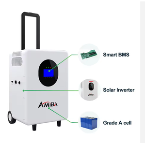 Station d'alimentation <span class=keywords><strong>portable</strong></span> d'extérieur 4KWH tout-en-un avec batteries LiFePO4 lithium-ion, <span class=keywords><strong>sortie</strong></span> 3KW, poignée intégrée, stockage d'énergie solaire - Product Image 4