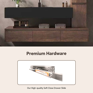 Mueble de Baño, Mueble de Baño de Alta Gama de 36-92 Pulgadas con <span class=keywords><strong>Lavabo</strong></span> y Espejo con Gabinete Lateral, Mueble Flotante con Espejo Inteligente Antivaho - Product Image 4