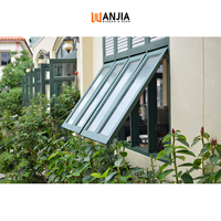 WANJIA haute qualité maison résidentielle auvent fenêtre en aluminium sécurité double verre lowe design aluminium top fenêtres suspendues