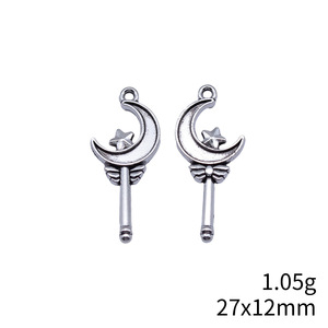 Antik Gümüş Çinko Alaşım Yıldız Sihirli Değnek Charm Kolye DIY Kolye Bilezik Takı Yapımı Toptan Malzemeleri - Product Image 3