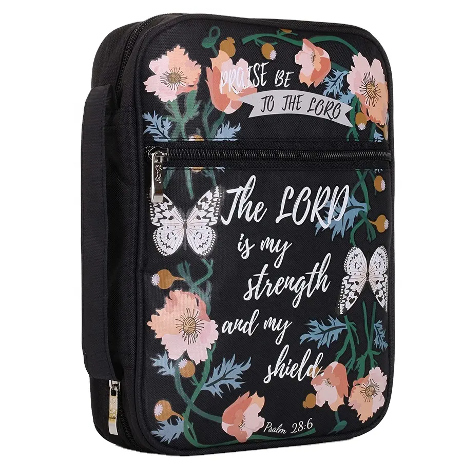 Заводской чехол для Библии с сертификатом ISO9001 на заказ, сумка для Библии с цветочным принтом, держатель для Библии для женщин и мужчин