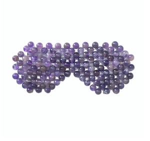 Factory Wholesale Mini Size Natural Amethyst Round Bead Eye Cover Cooling Crystal Eye Mask for Eye Massage - Product Image 1