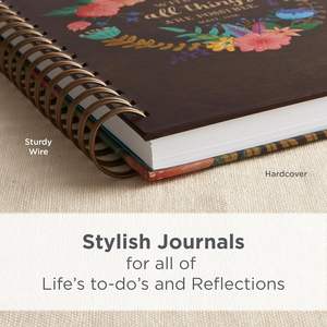 Regalos de Arte Cristiano Diario Escritura con Dios Todas las cosas son posibles Mathew 19:26 Versículo DE LA Biblia Floral Cuaderno de tapa dura Alambre - Product Image 4