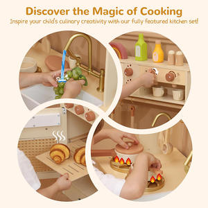 Jouets de cuisine pour enfants outils de Simulation en bois cuisine en bois ensemble enfants grands jouets - Product Image 3