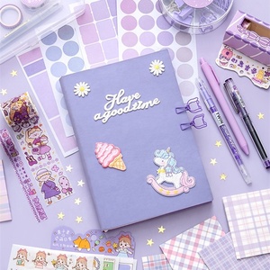 Moda Popular Corea Ins Hand Ledger Set Simple A5 Cuadernos de niña linda Estilo impreso PU cuero PVC cubierta de hojas sueltas - Product Image 2