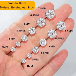 Pendientes de Diamantes Cultivados en Laboratorio con Certificación IGI, Oro de 14k y 18k, Corte Redondo, 0.50 CT - 4.00 CT, con Cierre de Rosca - Product Image 1