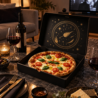 Boîte à pizza personnalisée en carton ondulé épais, écologique, recyclable, avec impression de logo personnalisée, estampage, forme carrée - Emballage alimentaire