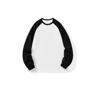 Camiseta Básica de Manga Larga Raglán, Corte Regular, 100% Algodón, Unisex, Color Sólido, Estilo Vintage, Marca de Moda, Color Personalizable - Product Image 4
