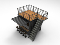Conteneur de café préfabriqué, café en conteneur, restaurant préfabriqué en conteneur avec cuisine