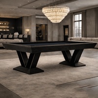 Tables de billard américaines modernes de luxe 6/7/8/9 pieds avec plateau en ardoise, pieds en bois massif en V personnalisés, durables, de qualité tournoi pour villa