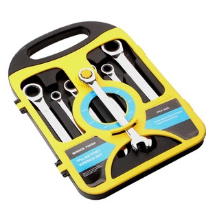 7 Piece Ratchet Wrench <b>Set</b> Metric 8-19mm Mirror Finish Household <b>Tool</b> Kit - Product Image 1